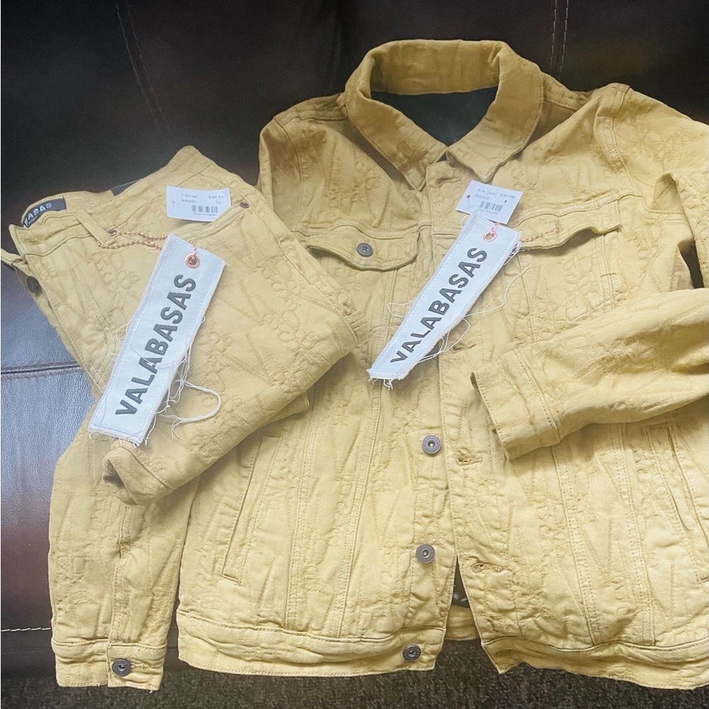 VALABASAS JACKET & STACKED FLARE JEAN SET (read description in detail)